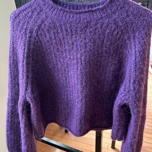 EUC Zara fuzzy with alpaca blend cropped women’s sweater